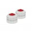 (2/CARD) CHROME ALUMINUM 9/16" NUT COVER W/ DIAMOND - RED