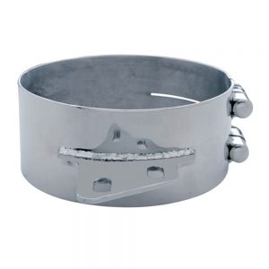 (BULK) STAINLESS STEEL 8" BUTT JOINT EXHAUST CLAMP W/ ANGLED BRACKET