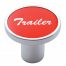 (CARD) CHROME AIR VALVE KNOB W/ "TRAILER" ALUMINUM STICKER - RED