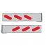 (2/BULK) CHROME 94" LONG 2 PIECE REAR LIGHT BAR W/ 6 SLANTED OVAL LIGHTS W/ CHROME BEZEL