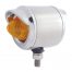 (BULK) S.S. DOUBLE FACE HOUSING W/ TWO 9 LED 2" BEEHIVE LT & VISOR - AMBER LED/ AMBER LENS & RED LED/RED LENS