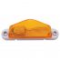 (BULK) INCANDESCENT MINI TRIANGLE CLEARANCE/MARKER RIGHT W/ WHITE BASE - AMBER