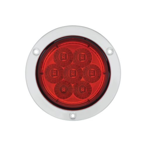 (CARD) 7 LED 4 S/T/T DEEP DISH LIGHT - RED LED/RED LENS