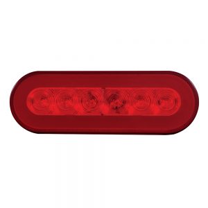 (CARD) 22 RED LED 6" OVAL "GLO" S/T/T LIGHT - RED LENS