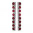 (2/BULK) S.S. PB 16 LED CUTOUT REAR A/C BRACKET W/2" 9 RED LED FLAT REFLECTOR LIGHT & CR. PL. BEZEL - RED LENS