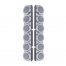 (2/BULK) S.S. PB 12 LED CUTOUT REAR A/C BRACKET W/2" 9 RED LED FLAT LIGHT & CR. PL. BEZEL - CLEAR LENS