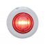 (CARD) STAINLESS STEEL 3 RED LED MINI CLEARANCE/MARKER LIGHT - CLEAR LENS