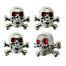(4/CARD) CHROME SKULL VALVE CAPS