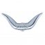(BOX) CHROME HOOD ORNAMENT - BULL HORN